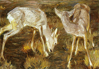 Rehe in der Dämmerung Franz Marc